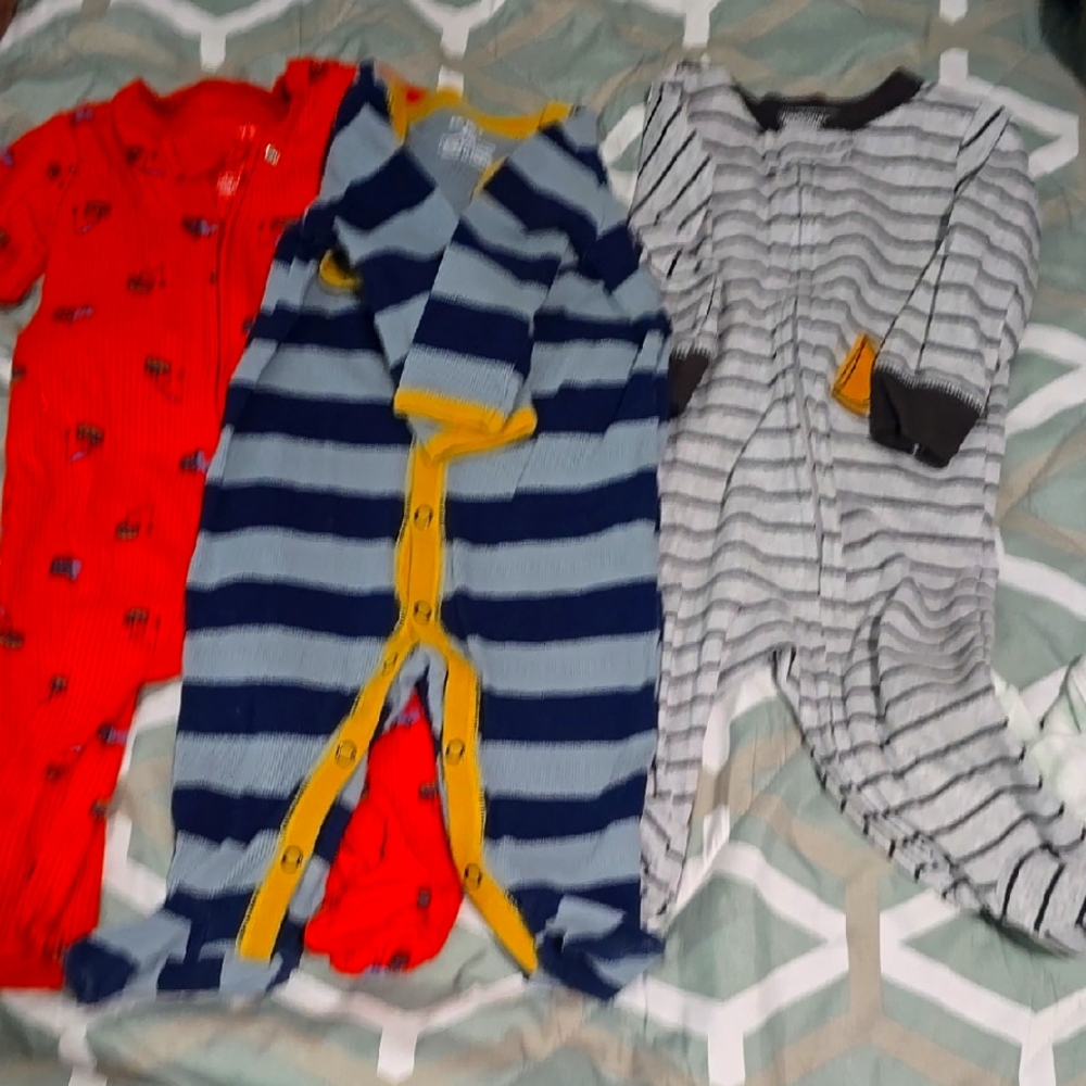 Striped Blue and Gray Kids One Piece